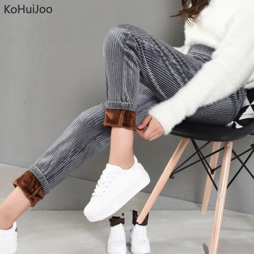 Женские вельветовые брюки KoHuiJoo China At AliExpress