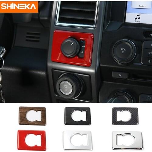 SHINEKA Car Styling 4WD Four Drive Wheel Switch Button Knob Cover Trim for Ford F150 2015+Interior Accessories