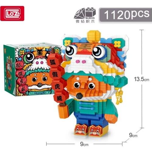 LOZ Mini Blocks DIY Cartoon Fox Educational Toy Pet Small Bricks Juguetes Kids Building Bricks Gift Girl Present New Year 9266