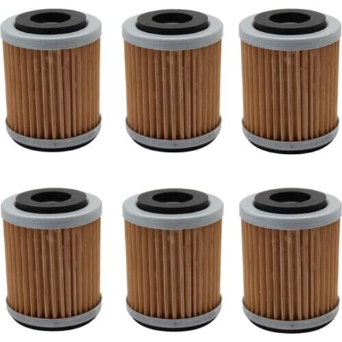6pcs Oil Filter for Yamaha YFM400 YFM 400 BIG BEAR 400 2007-2012 YFM400F YFM 400F KODIAK 1993-1999 YFP350 TERRAPRO 1988