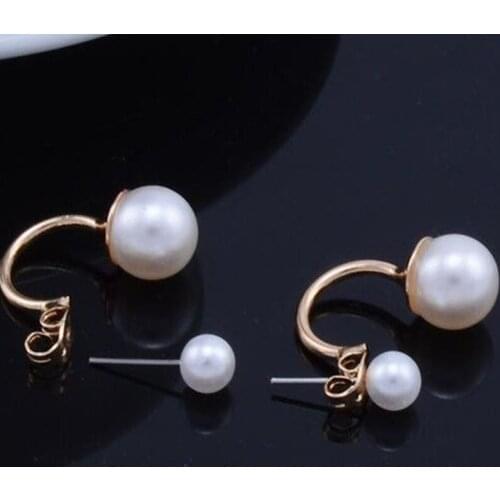 Fashion Stud Earring Jewelry Double Side Star Models Imitation Simulated Pearl Ball Earrings Stud Earring For Women