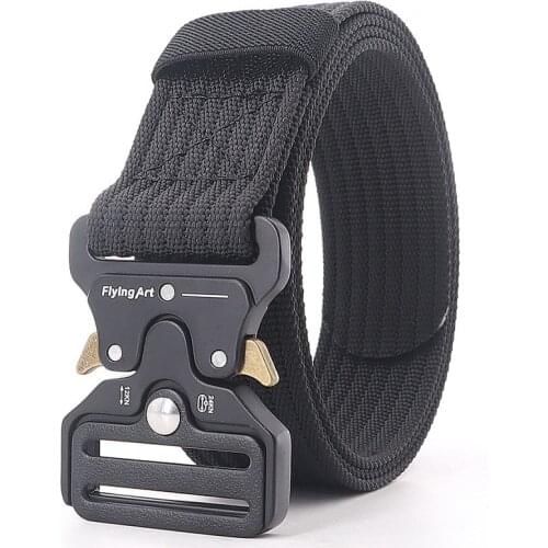 Mens Tactical Belt Military Nylon Quick Release Outdoor Multifunctional Training Waist Strap Metel Buckle Leisure Tought Cinto