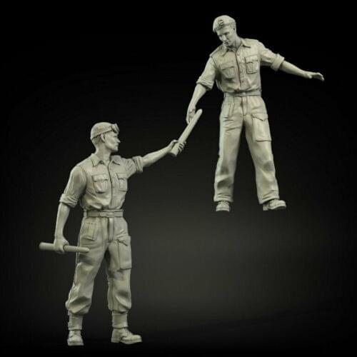 1/35 ancient Officers British Loading Set include 2 Resin figure Model kits Miniature gk Unassembly Unpainted