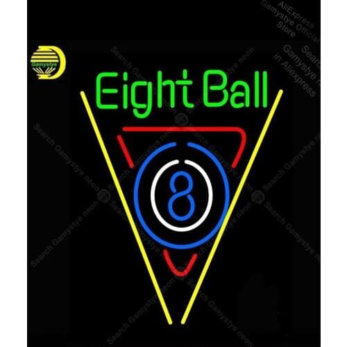 Neon Sign for Eight Ball Pool Bar Neon Bulb sign handcraft Beer bar pub glass Beer Signs Lighted Lamp Logo Cool Neon Signs Avize