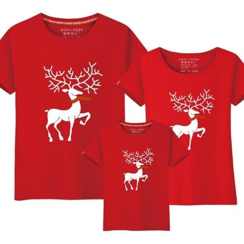 Matching Family Outfits Father Son Clothes Dad Mom Baby Mother Daughter Short Sleeve Christmas Family Look Tops T Shirts