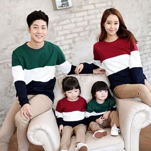 Family Matching Outfits Spring Autumn Long Sleeve Men Women Child T-shrit Father Mother Daughter Baby Girl Boy Family Clothes