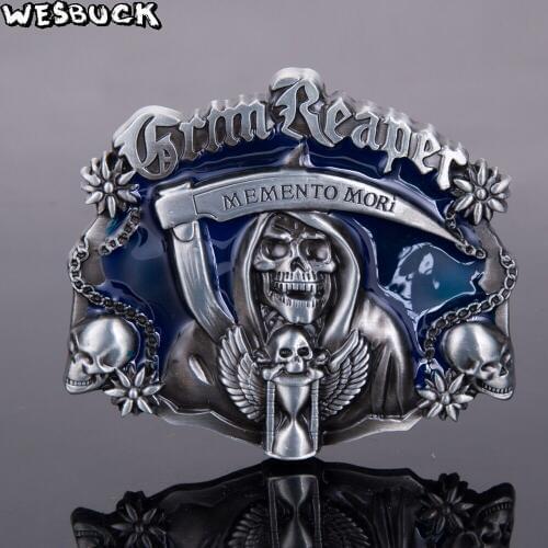 Wholesale WesBuck Brand Skull Belt Buckle suitable for 4cm wideth belt 5Pcs MOQ