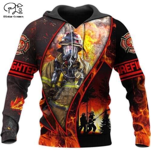 PLstar Cosmos 3DPrint FireFighter Firemen Fire Hero Harajuku Streetwear Men/Women Funny/Zip Hoodies/Sweatshirts/Jackets/a15