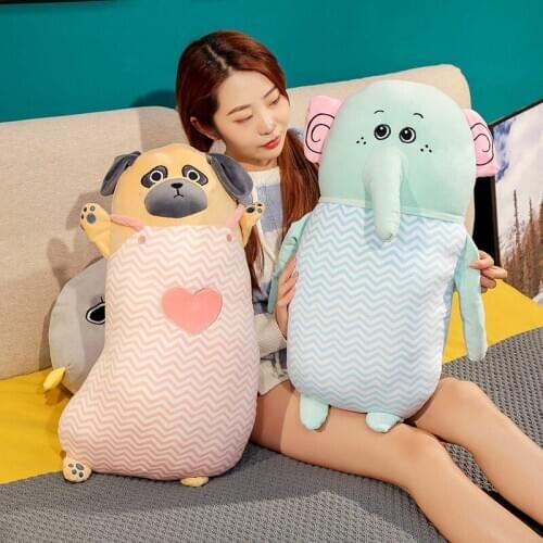 Husky cartoon animal cuddle elephant chicken plush toy sleeping comfort doll gives holiday gifts to children