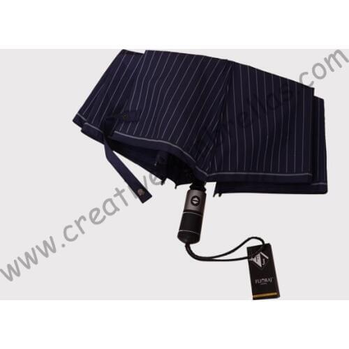 Fully automatic,8 ribs,three fold auto open&auto close umbrellas,windproof,pure leather gents commercail check printed parasol