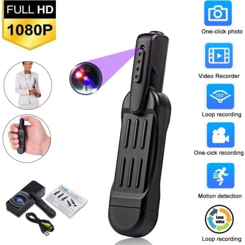 Portable Mini Camera HD 1080P Wearable Micro Action Camcorder Wide-Angle Video Shooting Cameras For Home Meeting Security