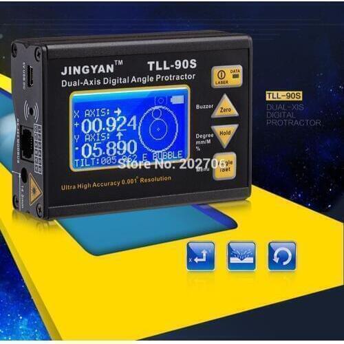 High Accuracy 0.005 TLL-90S Professinal Dual-axis LCD Digital Protractor Inclinometer Laser Level Tools Angle Meter