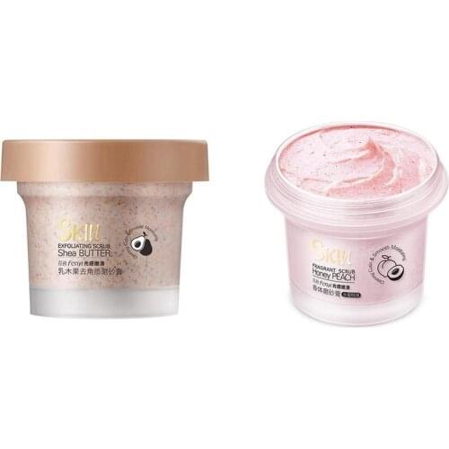 FenYi Body Scrub Shea Butter Exfoliating Gel Deep Cleansing Pores Acne Treatment Smooth Brightening Avocado Face Body Cleansing