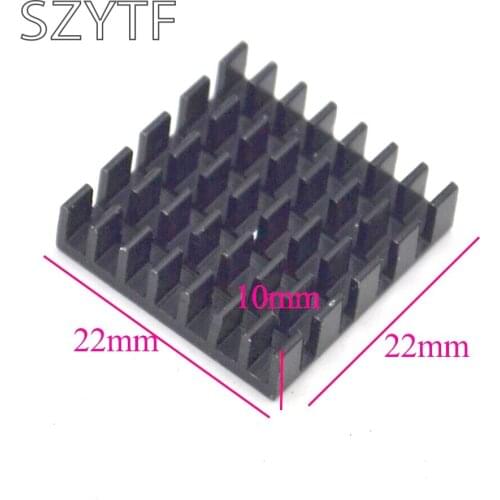 Heat sink 22*22*10MM (black slotted) high-quality radiator heat sink 5pcs