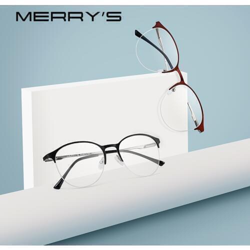 MERRYS Unisex Fashion Oval Glasses Frame Men/Women Myopia Prescription Half Optical Eye glasses S2042