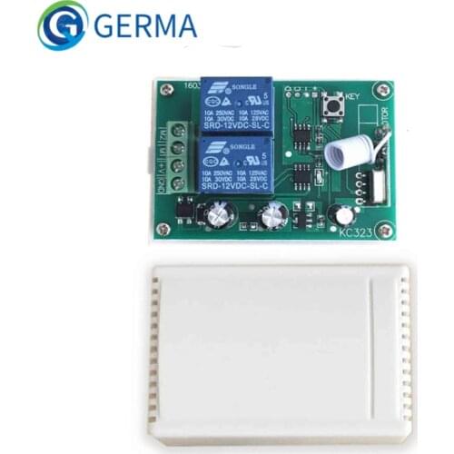 GERMA 433Mhz DC 12V Universal Wireless Remote Switch 2CH RF Relay Receiver Smart Home Automation Module For Garage Gate
