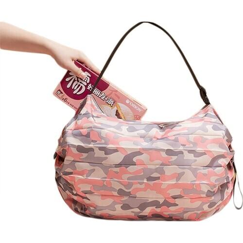 Large Capacity Foldable Shopping Bags Floral Print Handbag Multipurpose Travel Bag for Women Men