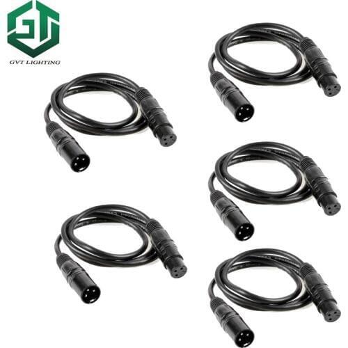 High quality 5pcs/lot 1 meter Professional stage lights dmx cable good quality 1m signal cable for dmx controller smoke machine