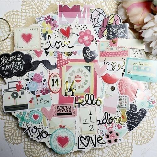 YPP CRAFT 52pcs Love Songs Paper Stickers for DIY Scrapbooking/photo album Decoration Card Making Crafts