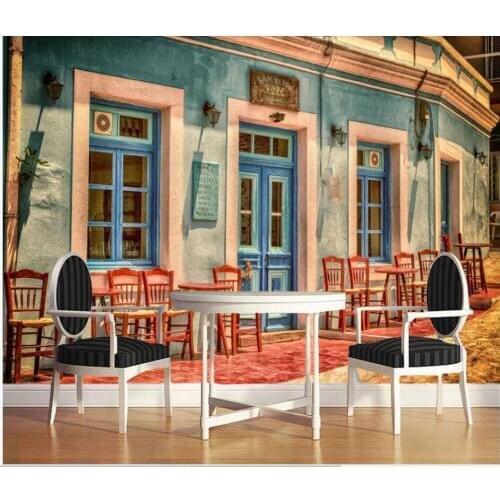 Custom mural 3d photo wallpaper European street cafe tooling wall background home decor living room wallpaper for walls 3 d