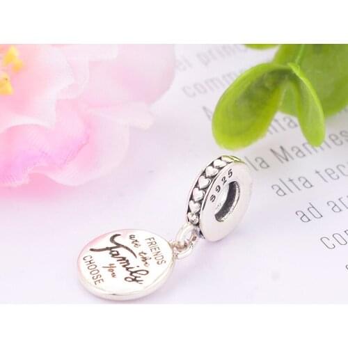 2019 New Arrival 925 Sterling Silver Friends are Family Bead Pendant Fit Original Pan Charm Bracelet Women Making Berloque