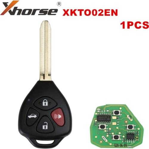 XHORSE XKTO02EN for Toyota Style Flat 4 Buttons Wired Universal Remote Key