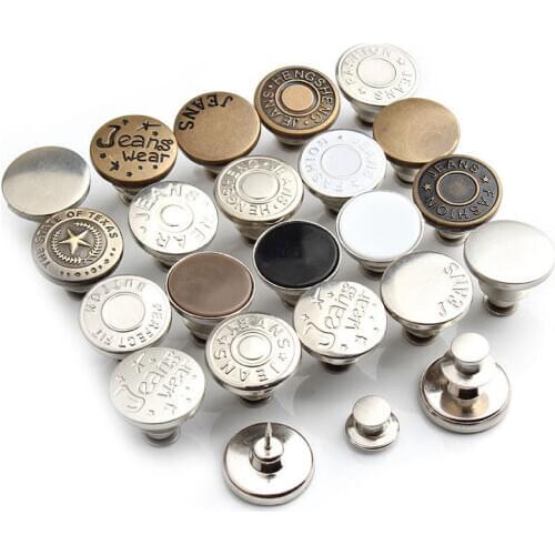 2pcs Alloy Detachable Buttons Jeans Clip Snap Button Perfect Fit Instant Universal Buckles Thin Waist Replacement No Sew Needed