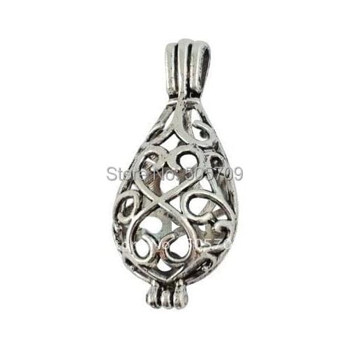 20Pcs Tibetan Silver Color Filigree Oval Locket Pendants A16559