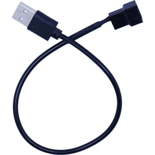 30cm 3pin Or 4pin Fan To USB Adapter Cables 3/4 Pin Computer PC Fan Power Cable Connector Adapter 5V Connect