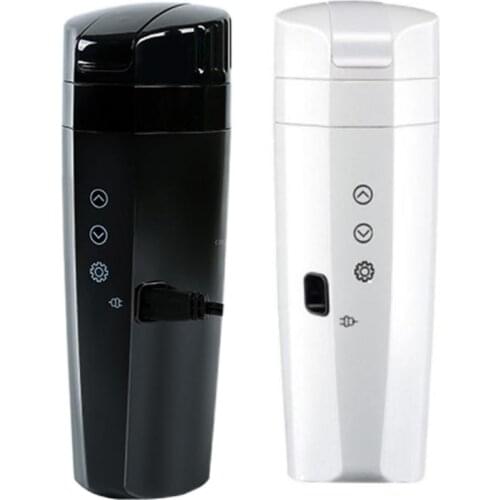 400ML Car Heating Cup Real-time Temperature 12V Heated Water Bottle Kettle Stainless Steel Travel Electric Coffee Mug