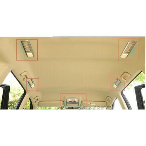 5pcs ABS Matt Front rear upper moon roof reading light frame cover Car Sticker Trim For Toyota Highlander 2015 2016
