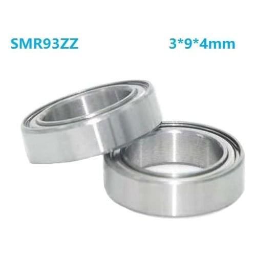 50pcs/lot 3x9x4mm SMR93ZZ SMR93 ZZ MR93ZZ bearing 3*9*4mm Thin wall Stainless Steel Deep Groove Ball Bearing Miniature