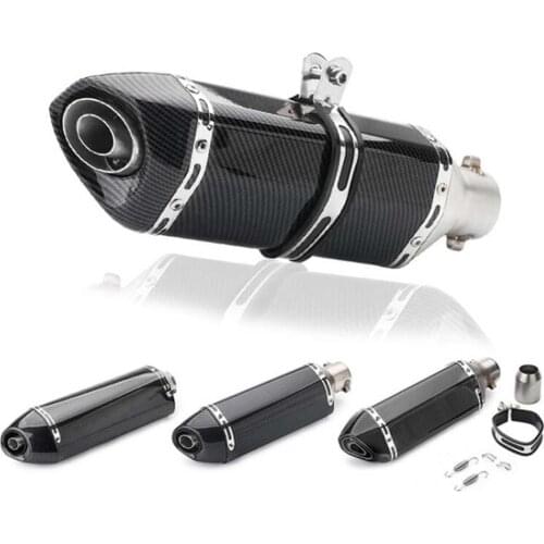 51MM Unversal Motorcycle Carbon Fiber Exhaust Modify Pipe With Muffler For NMAX155 R25 R3 MT-03 FZ6N FZ400 FZ6 ATV Bike Exhaust