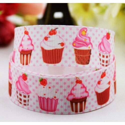 22mm 25mm 38mm 75mm Ruban satin CupCake Cartoon Character printed Grosgrain Ribbon party decoration 10 Yards X-00774