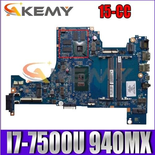 935891-601 935891-501 For HP Pavilion 15-CC I7-7500U 940MX Laptop Motherboard DAG74AMB8D0 N16S-GTR-S-A2 DDR4 Notebook Mainboard