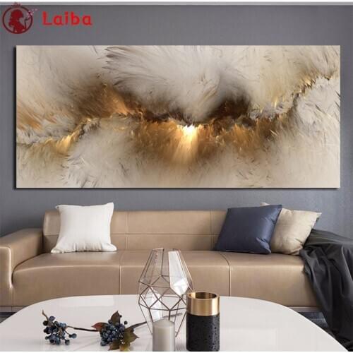 Diamond painting Abstract art, golden cloud cross stitch diamond embroidery mosaic room Decor