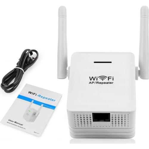 Wireless Repeater 300Mbps Network Router WiFi Signal Range Extender Booster Dual 2DB Antennas US Plug