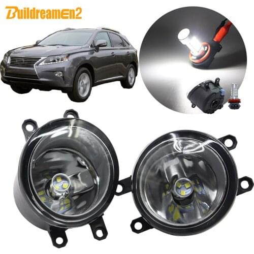 Buildreamen2 For Lexus RX350 RX450h Car Styling H11 Fog Light Lampshade + Bulb DRL Daytime Running Light 12V 2010 2011 2012 2013