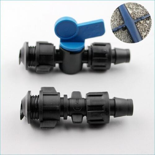 By-Pass Connector Valve 2pcs-pack For Soft Pipe 16MM Micro Irrigation Patch Drip Tape Connectors Fixed Joint Line With Camlock