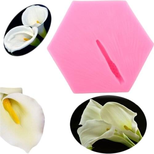 Calla Lily Heart Silicone Mold Fondant Diy Party Cupcake Topper Cake Decorating Tools Candy Clay Chocolate Gumpaste Mould
