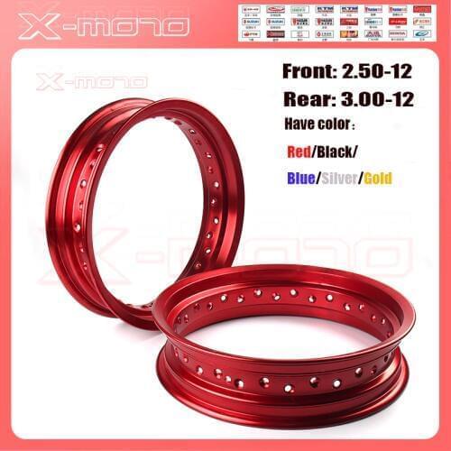Color 2.5*12 Inch 3.00*12 Inch 2.5X12" 3.00X12" 36 Spokes Holes Aluminum Alloy Motorcycle Wheel Rims