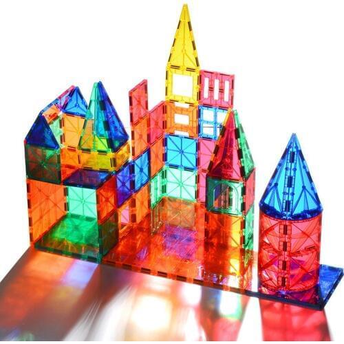 Color Window Magnetic 100 pcs Blocks Childrens Diy Educational Toys Magnetic Building Blocks Magnetic Blocks Construction Toys