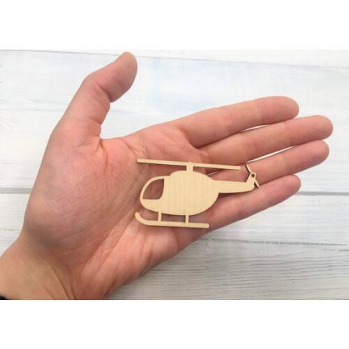 Wooden Helicopter Shapes Ornament Art Projects Craft Decoration Gift Decoupage