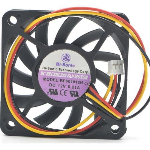 FOR Berry BI-SONIC BP601012H 12V 0.21A 6CM 6010 3-wire power cooling fan