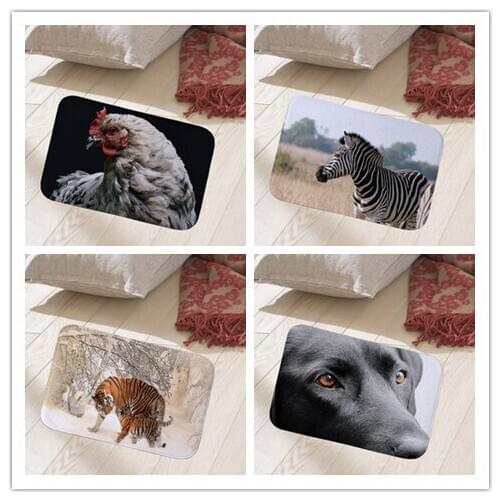 Home decorative 40x60cm floor mat dogs hallway doormat suede Welcome entrance door mat