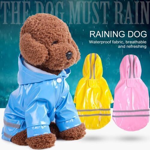 Summer Outdoor Puppy Pet Rain Coat S / M / L / XL Hoody Waterproof Jackets PU Raincoat for Dogs Cats Apparel Clothes Wholesale