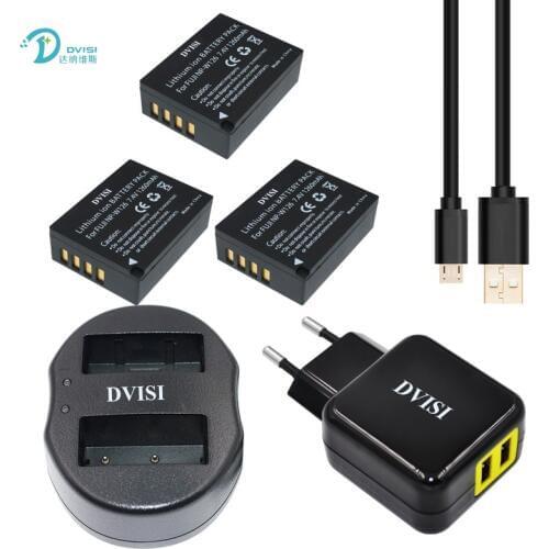 DVISI 3Pcs NP-W126 NPW126 Camera battery with AC adater Charger for fujifilm Fuji X-Pro1 XPro1 X-T1 XT1