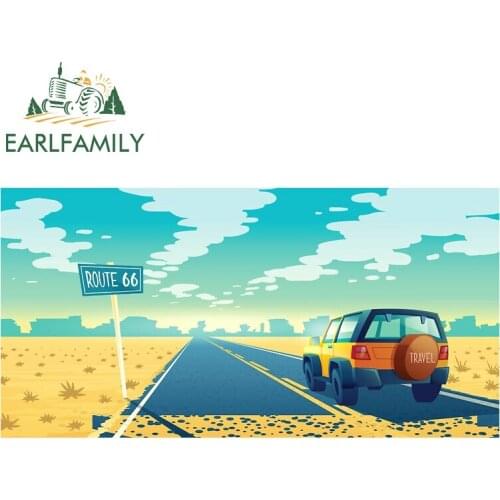 EARLFAMILY 13cm x 7cm Auto Funny Car Stickers Road Trip Cartoon Waterproof Decals Trunk Windows VAN RV Decoration Wall Sticker