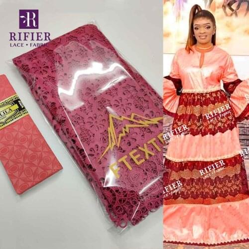 2.5+2.5 Yards Exclusive African Genuine Swiss Voile Lace Fabric With Embroidered Dry Lace Ghana Top Class Bazin Riche Fabric