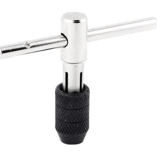 T Handle Black Grip Metal 1/8- 1/4 inch Ratcheting Tap Wrench